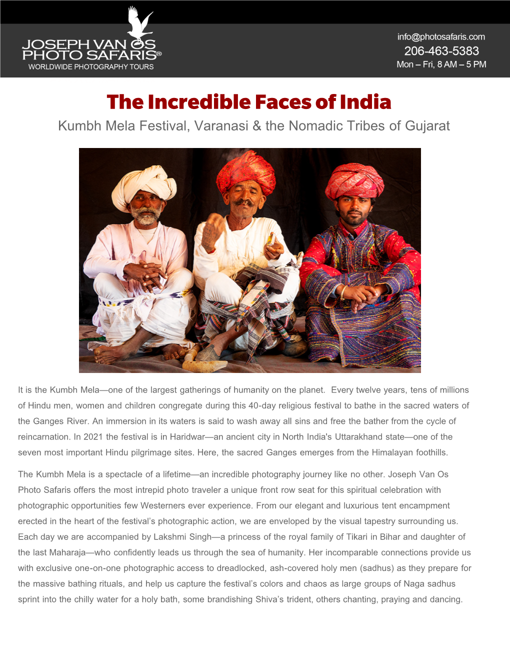Kumbh Mela Festival, Varanasi & the Nomadic Tribes of Gujarat