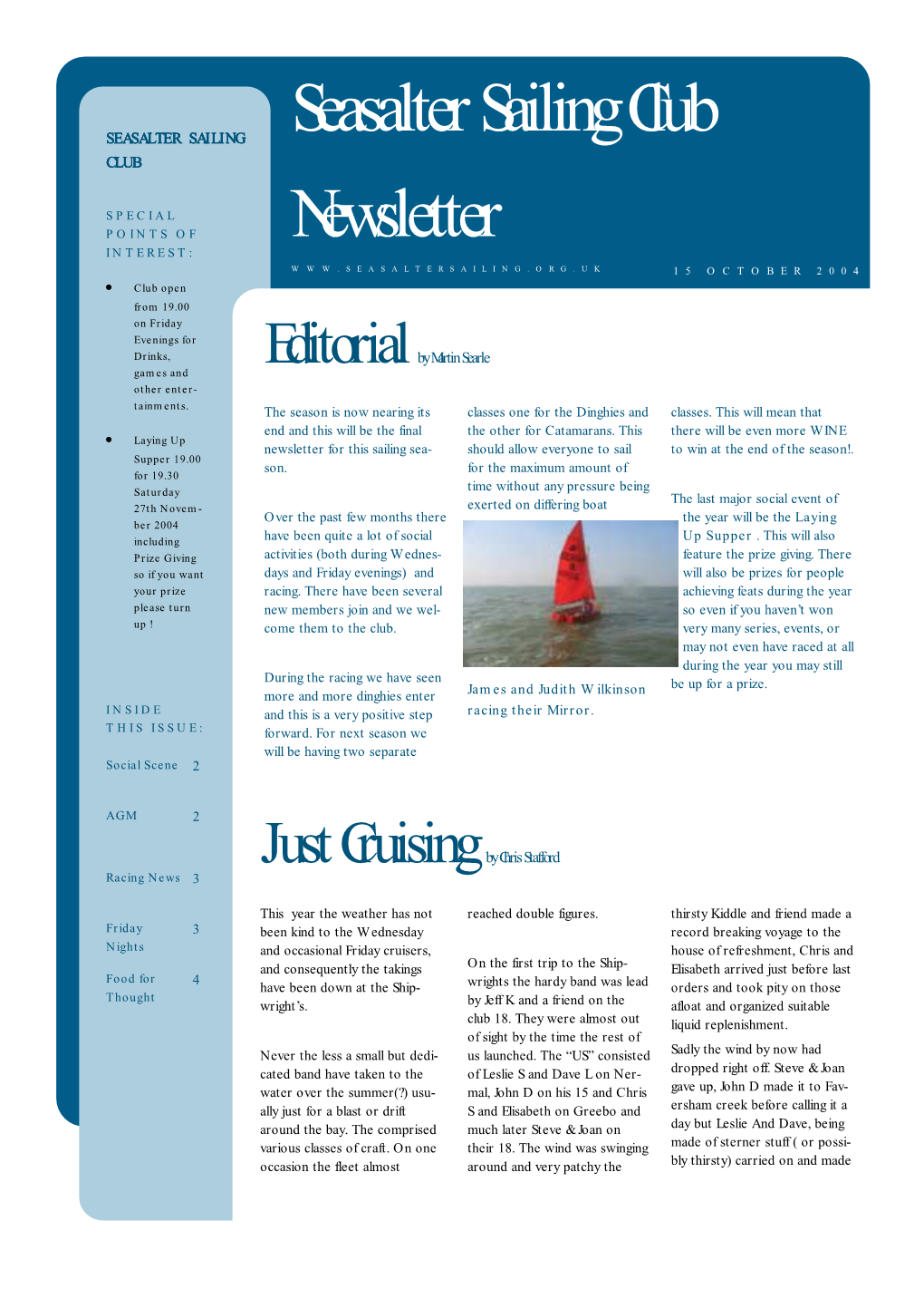 Seasalter Sailing Club Newsletter