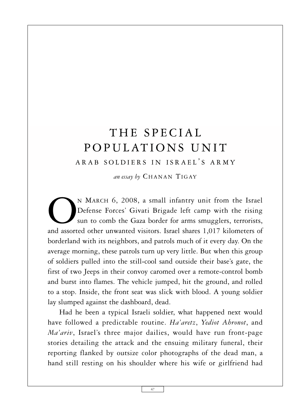 The Special Populations Unit