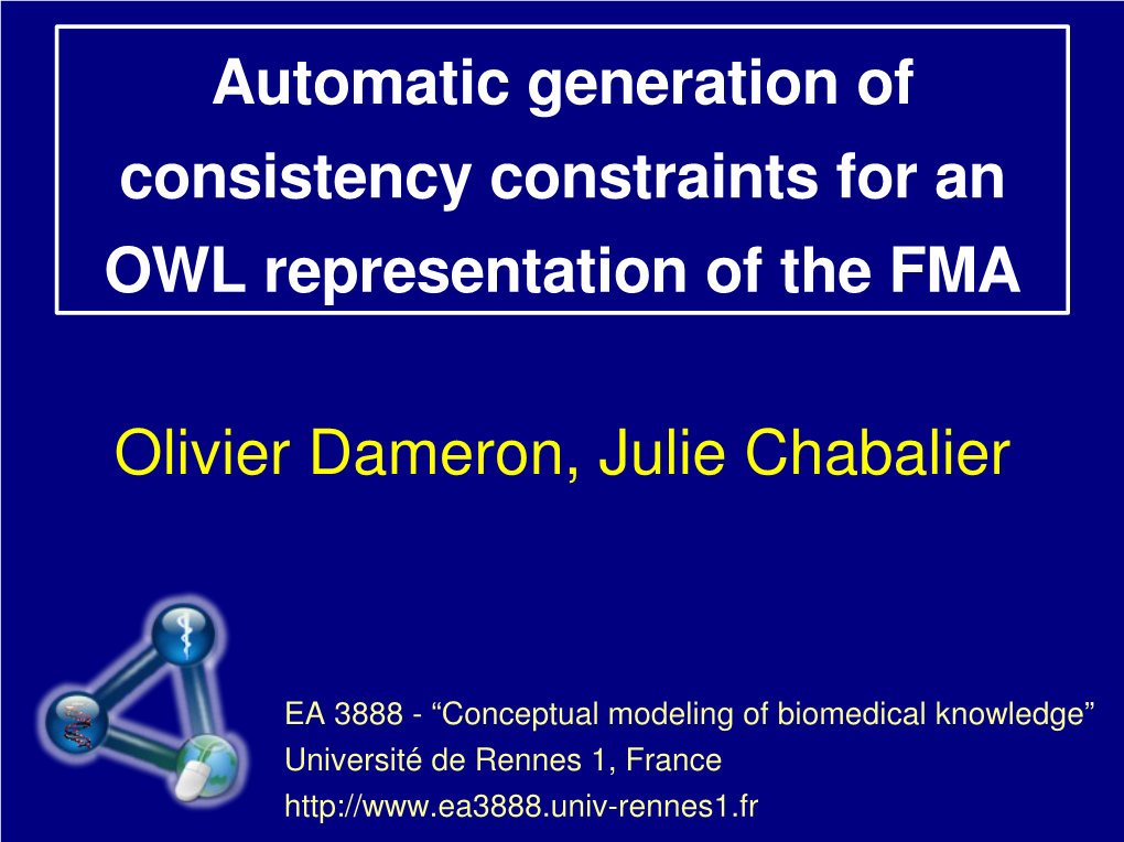 Automatic Generation of Consistency Constraints for an OWL Representation of the FMA