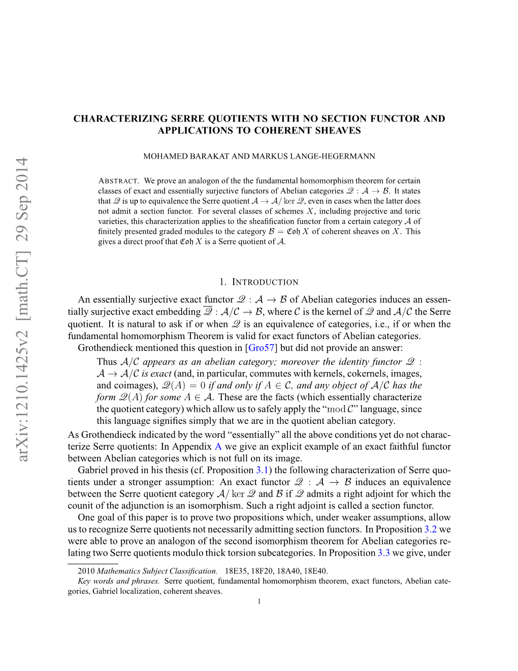 Characterizing Serre Quotients with No Section Functor And