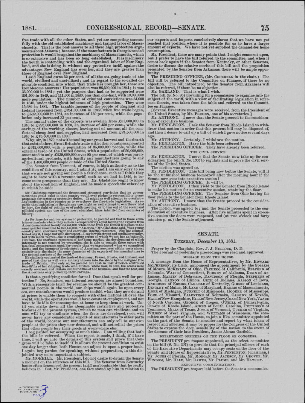 1881. Congressional Record-Senate