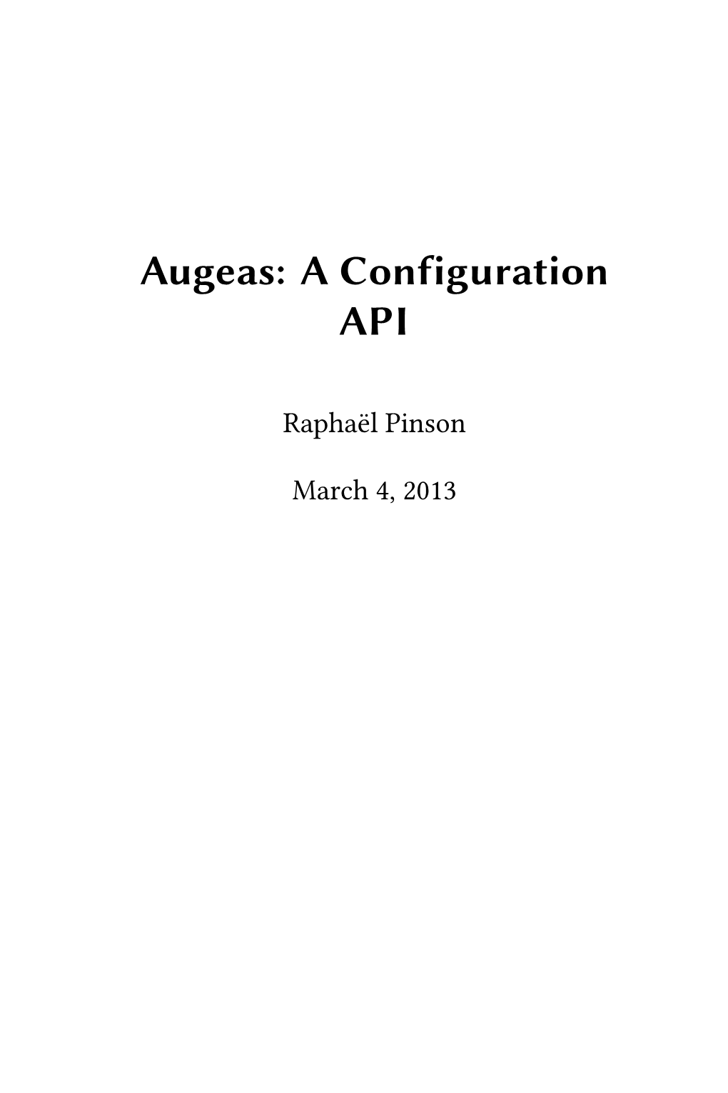 Augeas: a Configuration API