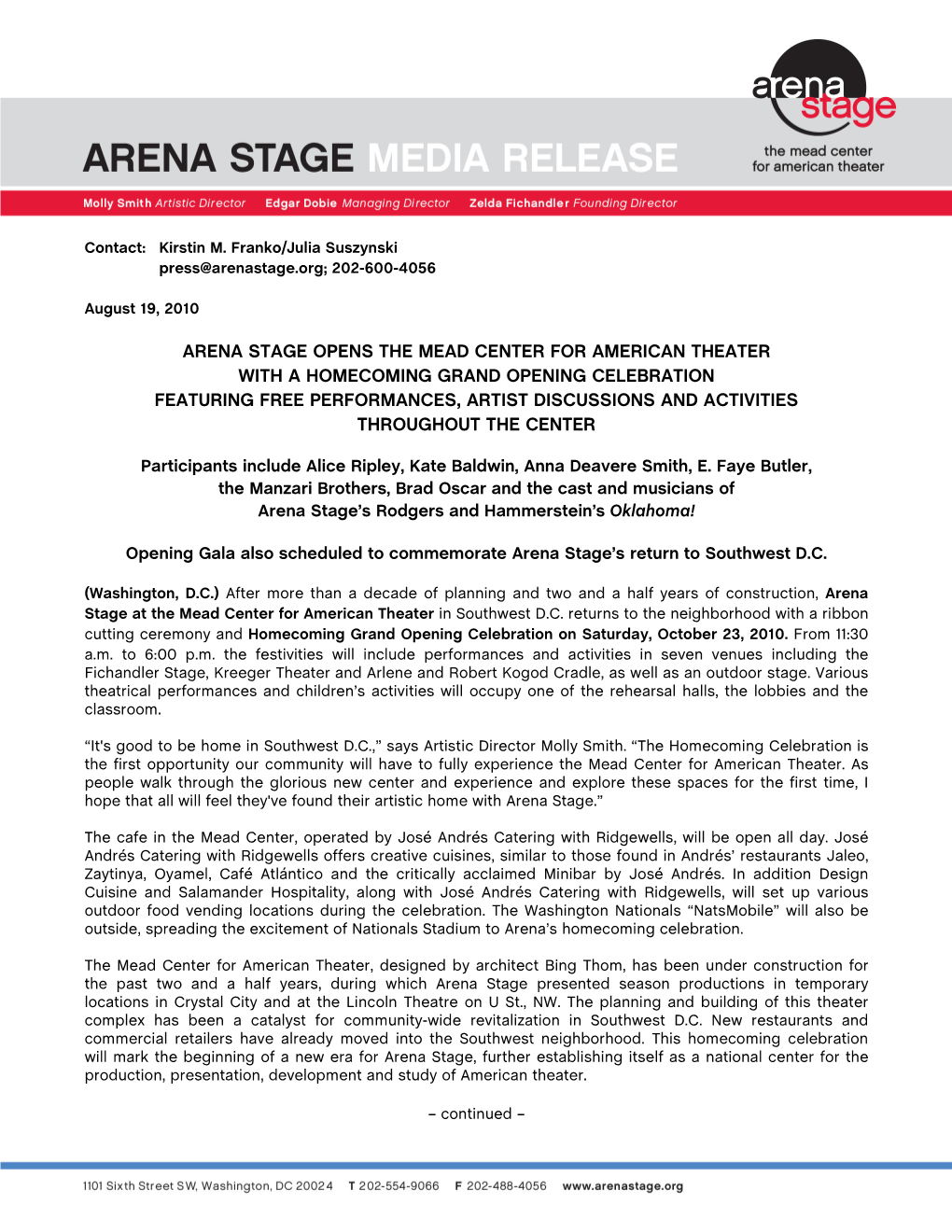 Arena Stage Opens the Mead Center for American