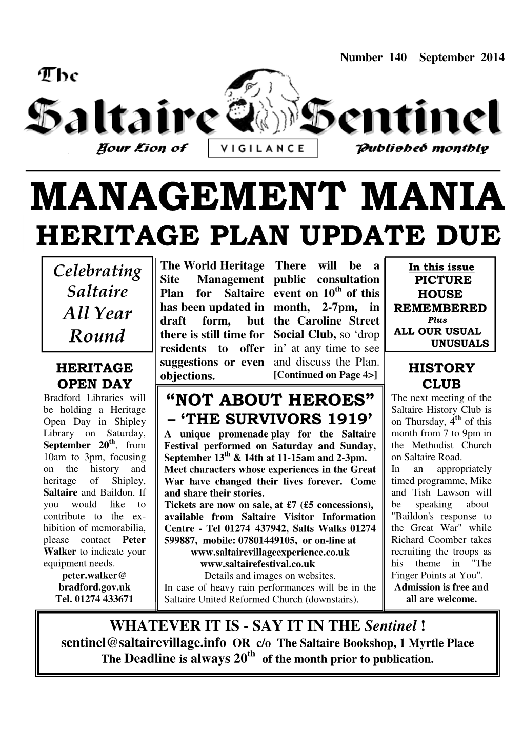 Sentinel, September 2014