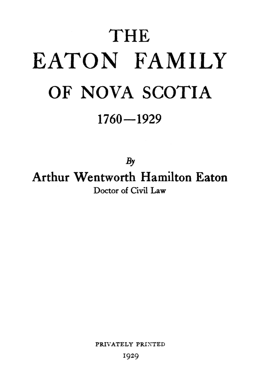 Eaton Family of Nova Scotia 176.0-1929