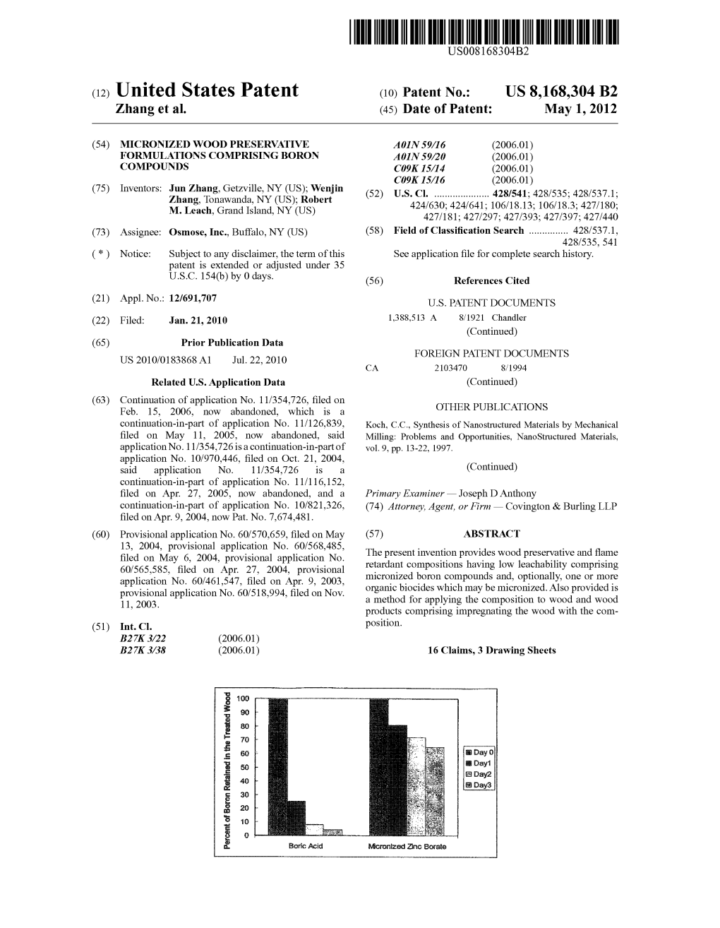 (12) United States Patent (10) Patent No.: US 8,168,304 B2 Zhang Et Al