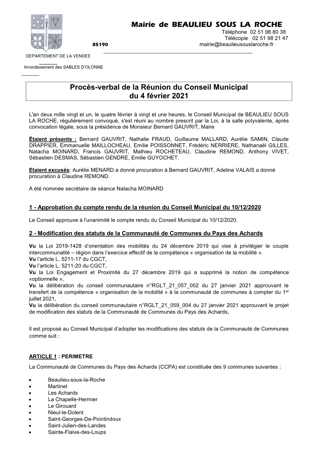 Compte-Rendu De La Réunion Du 26 Avril 2007