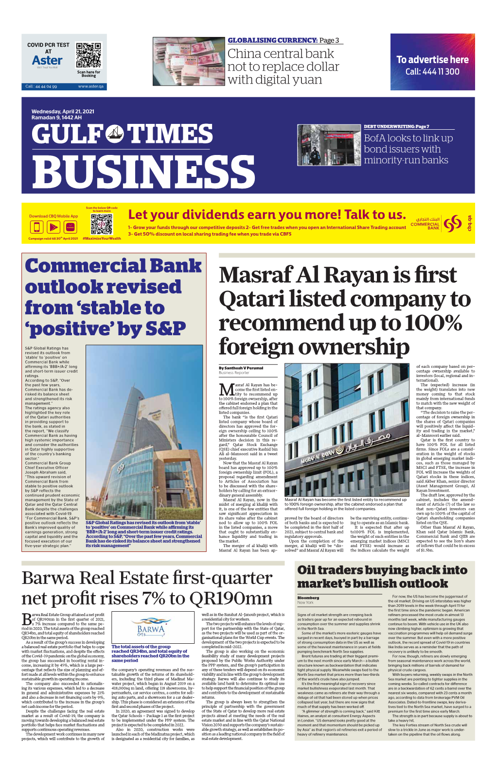 GULF TIMES Bond Issuers with BUSINESS Minority-Run Banks