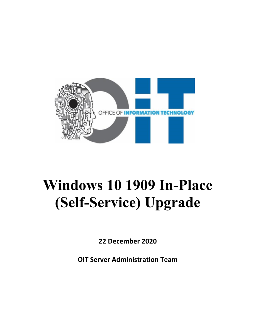 Windows 10 1909 In-Place (Self-Service) Upgrade