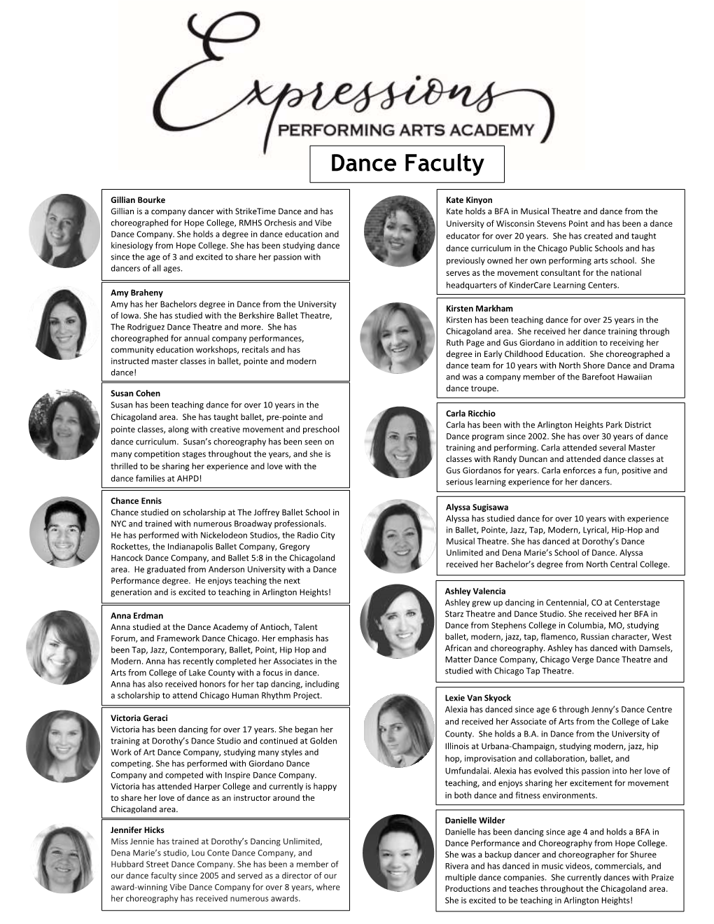 Dance Faculty