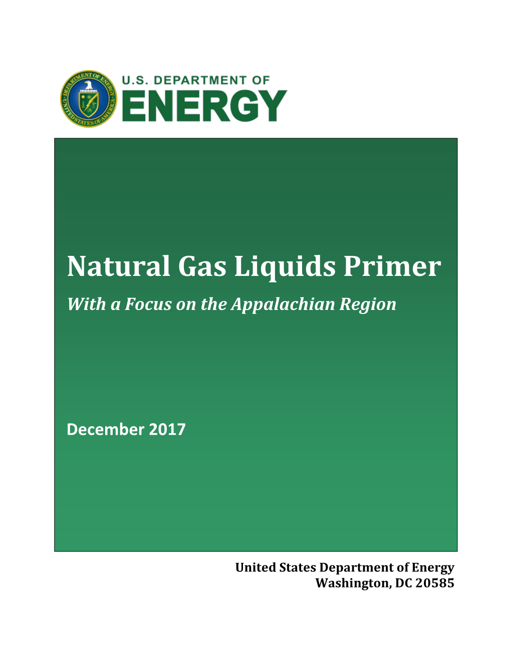 Natural Gas Liquids Primer with a Focus on the Appalachian Region