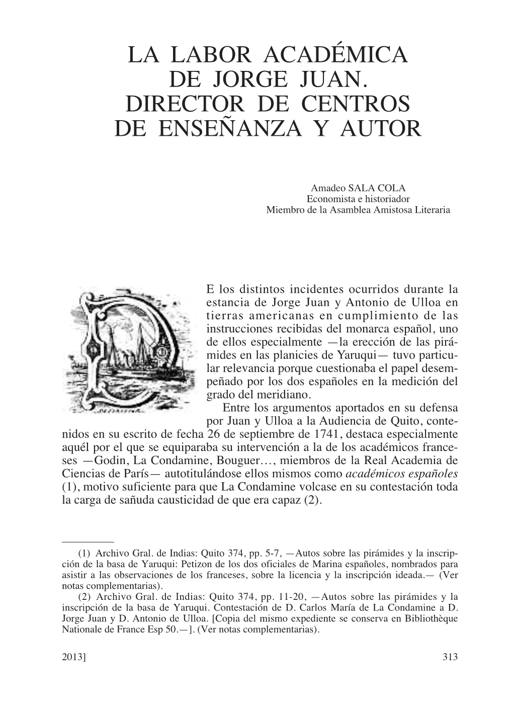 Pdf La Labor Académica De Jorge Juan. Director De Centros De