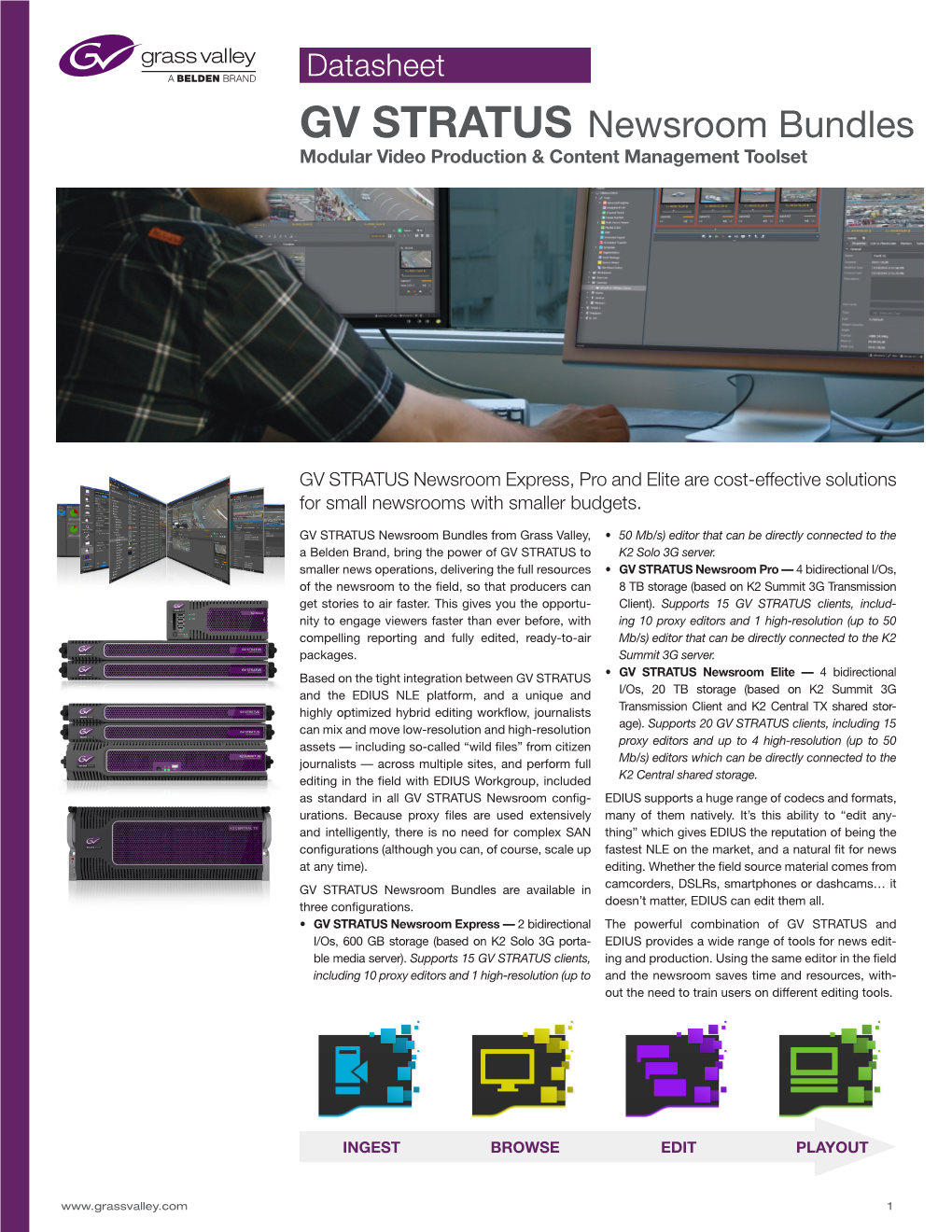 GV STRATUS Newsroom Bundles Modular Video Production & Content Management Toolset