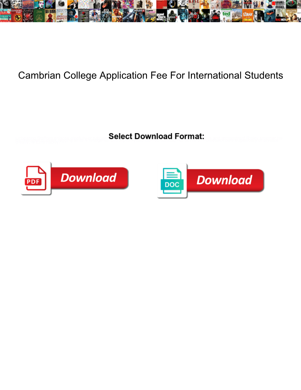 Cambrian College Application Fee for International Students