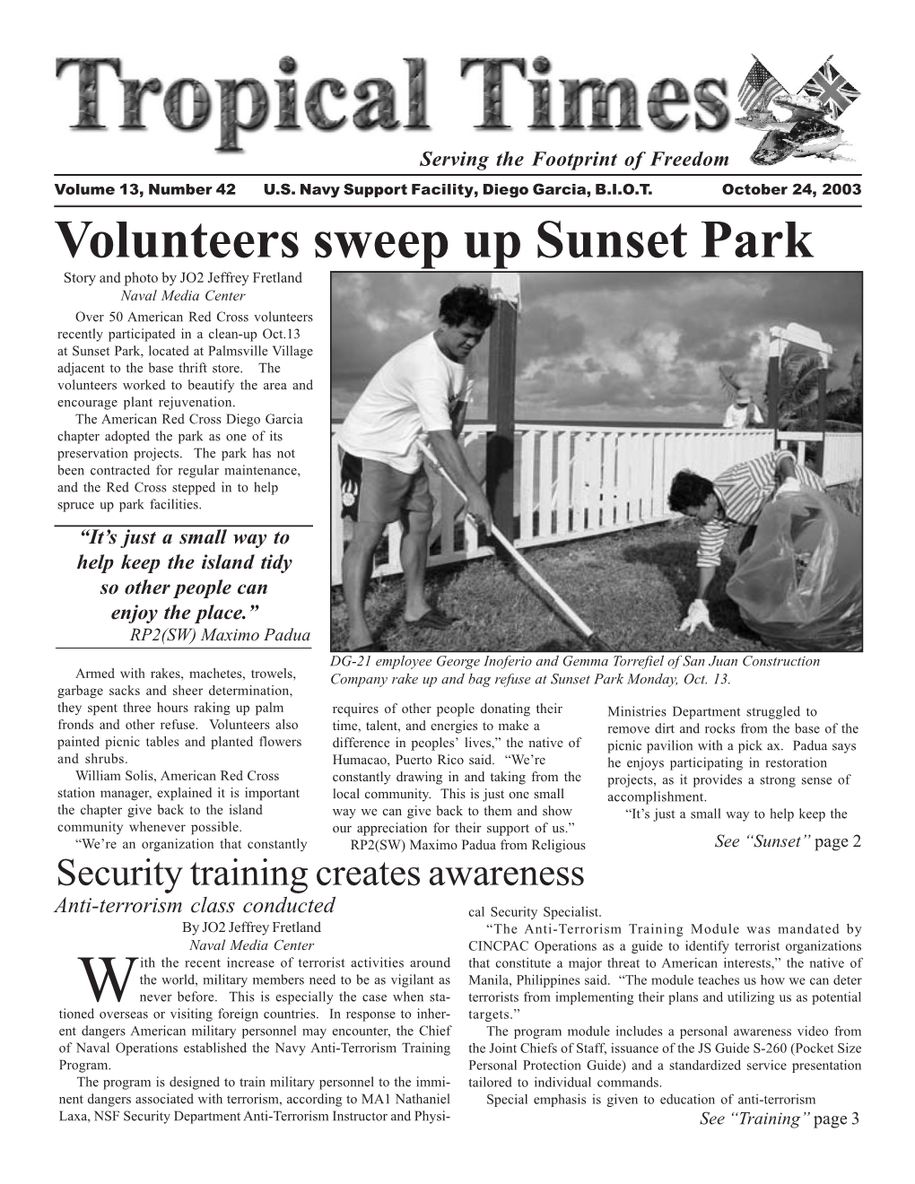 Volunteers Sweep up Sunset Park