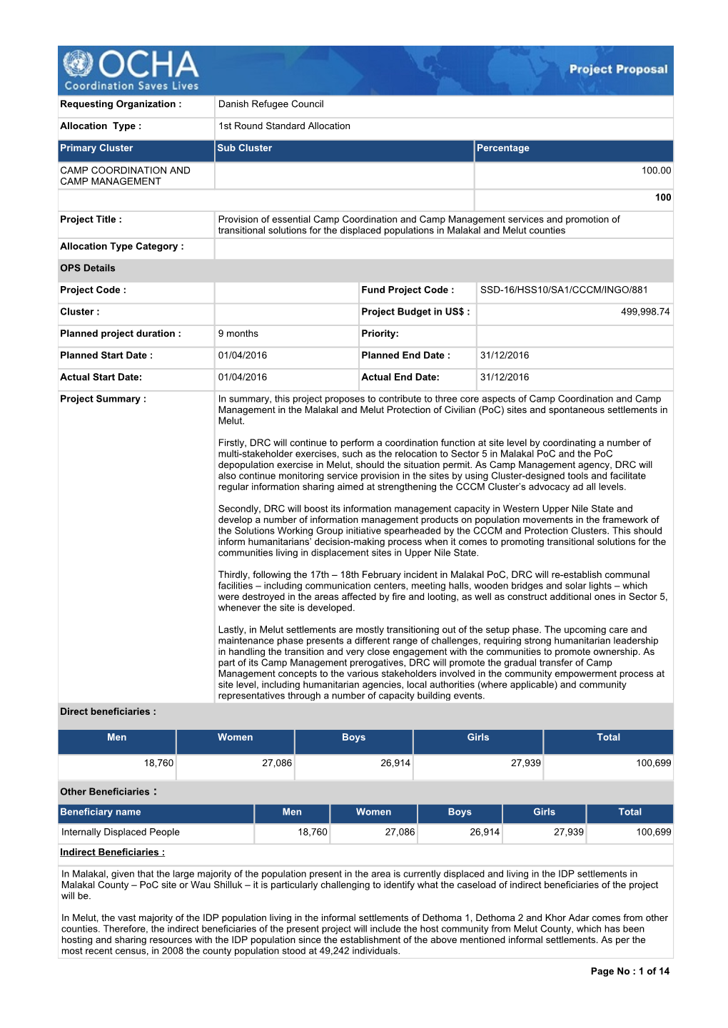 1St Round Standard Allocation Direct