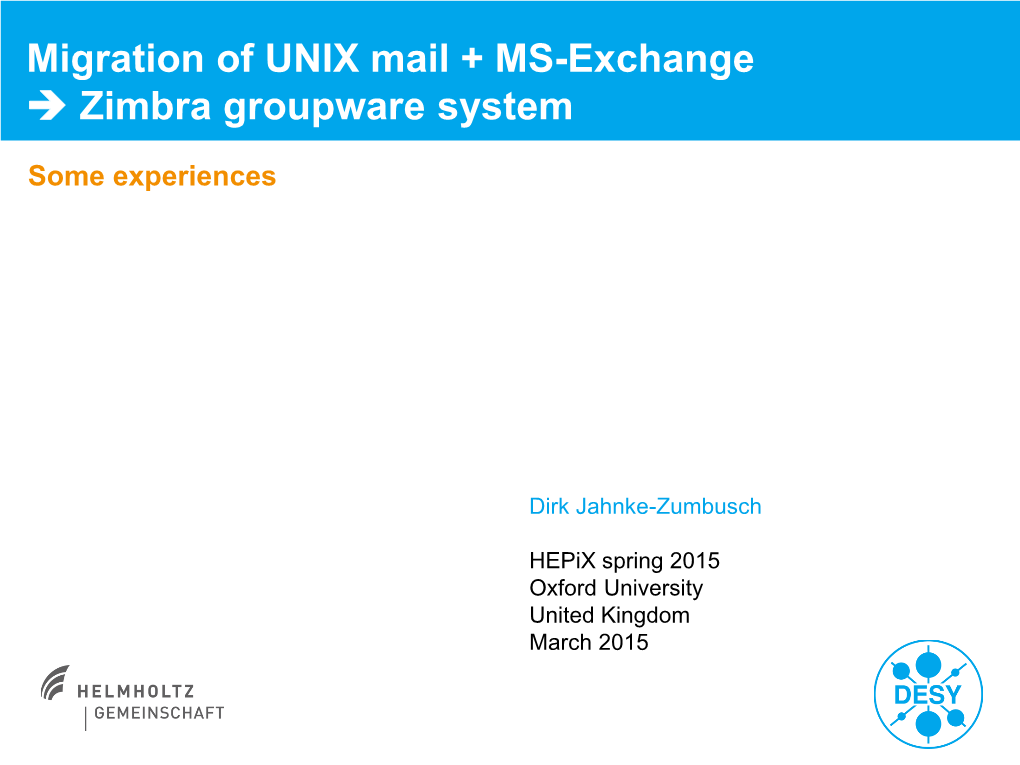 Zimbra Migration Tool Were Addressed Slowly