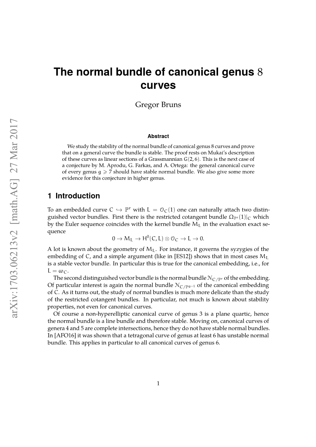 The Normal Bundle of Canonical Genus 8 Curves