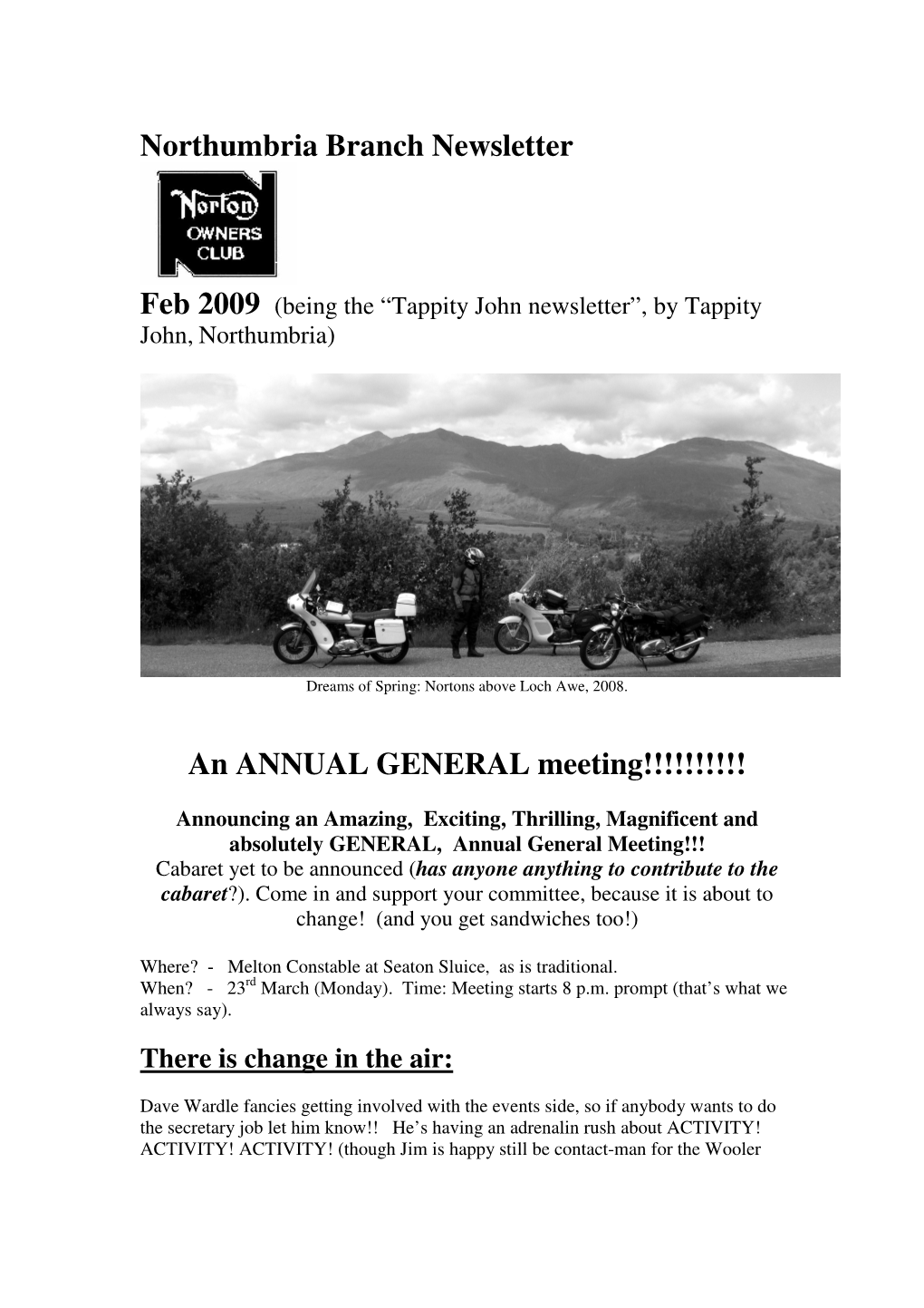 February 2009 Newsletter