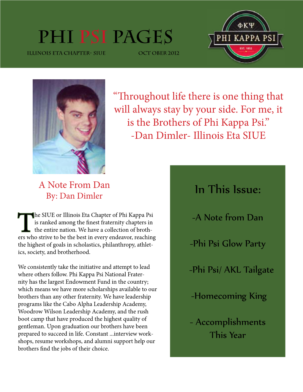 Phi Psi Pages Illinois Eta Chapter- SIUE Oct Ober 2012