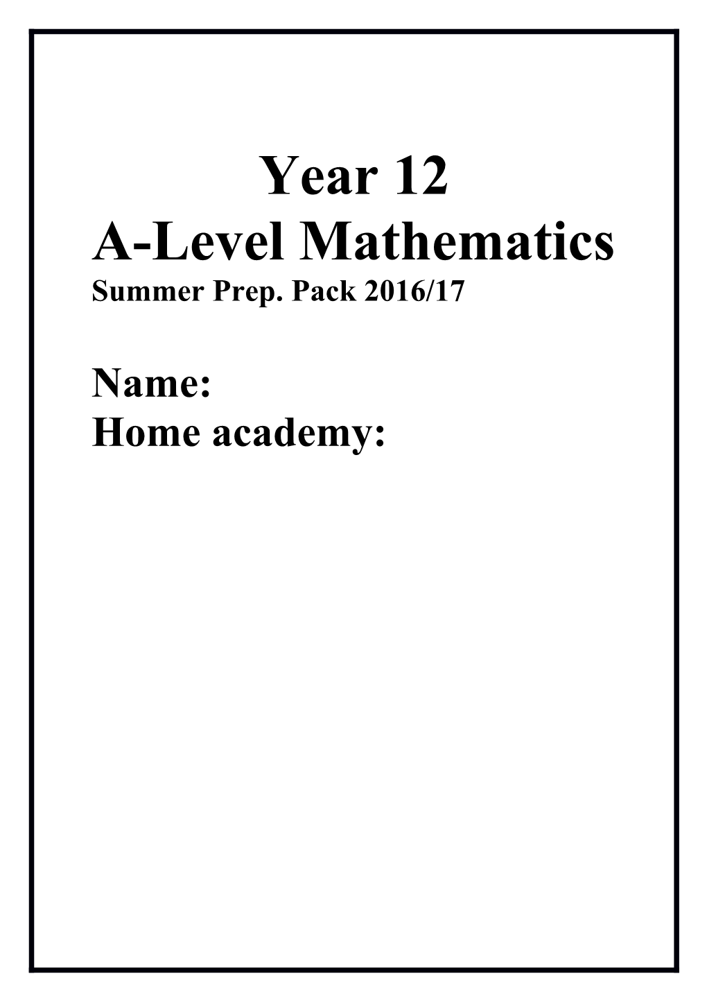 A-Level Mathematics