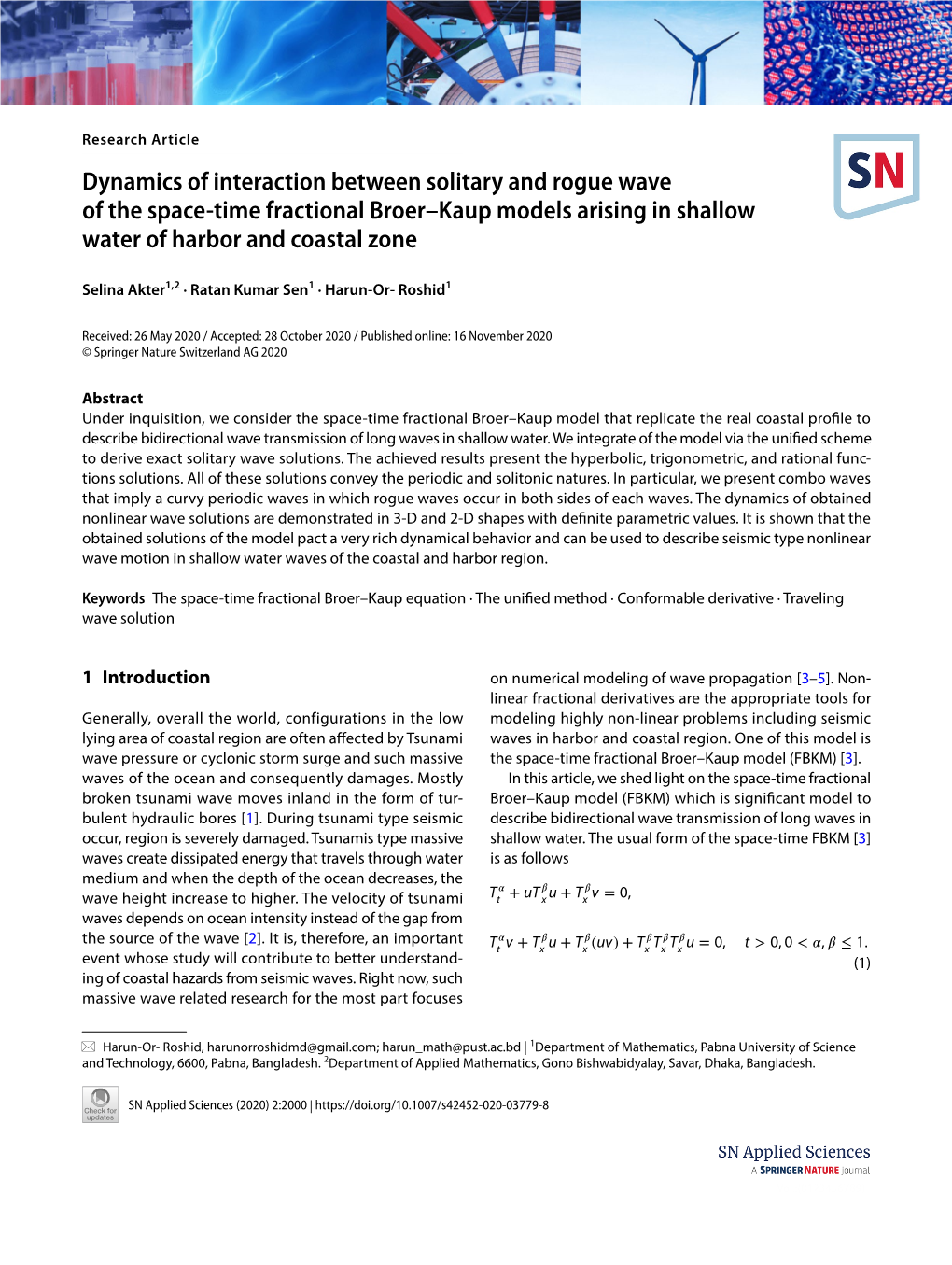 Dynamics of Interaction Between Solitary and Rogue Wave of the Space-Time Fractional Broer–Kaup Models Arising in Shallow Water of Harbor and Coastal Zone