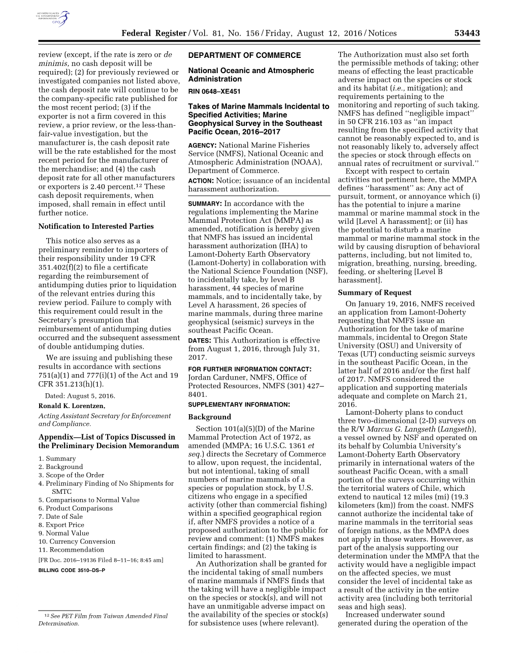 Federal Register/Vol. 81, No. 156/Friday, August 12, 2016/Notices