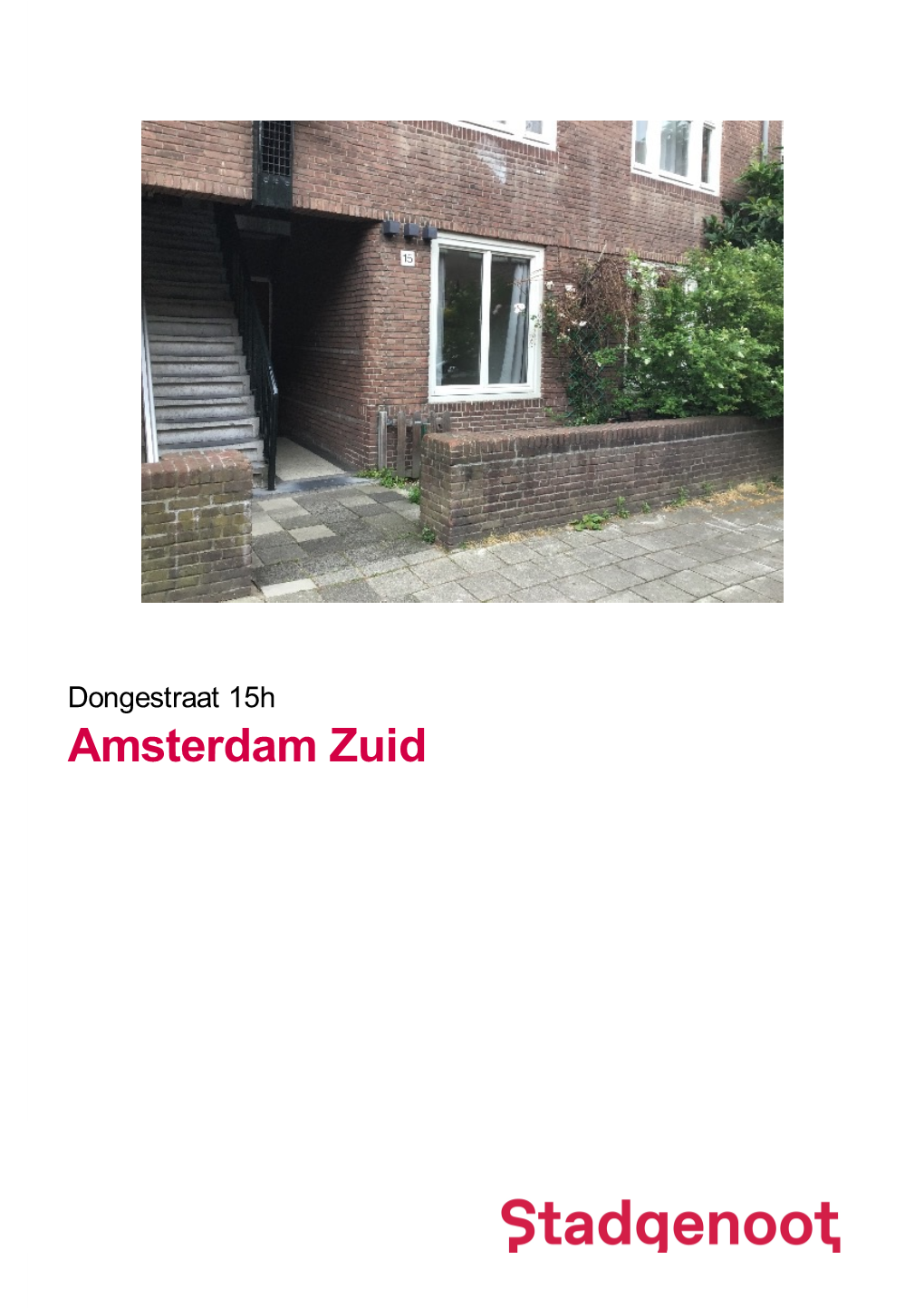 Dongestraat 15H Amsterdam Zuid in Deze Brochure