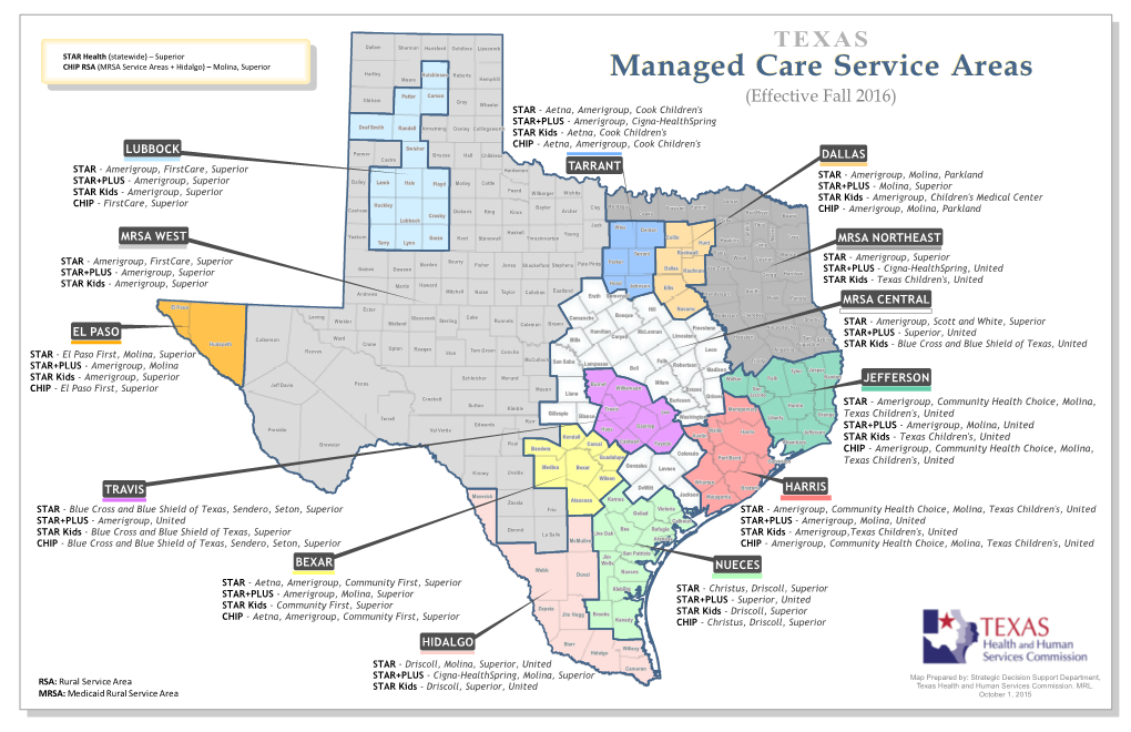 Managed Care Service Areas