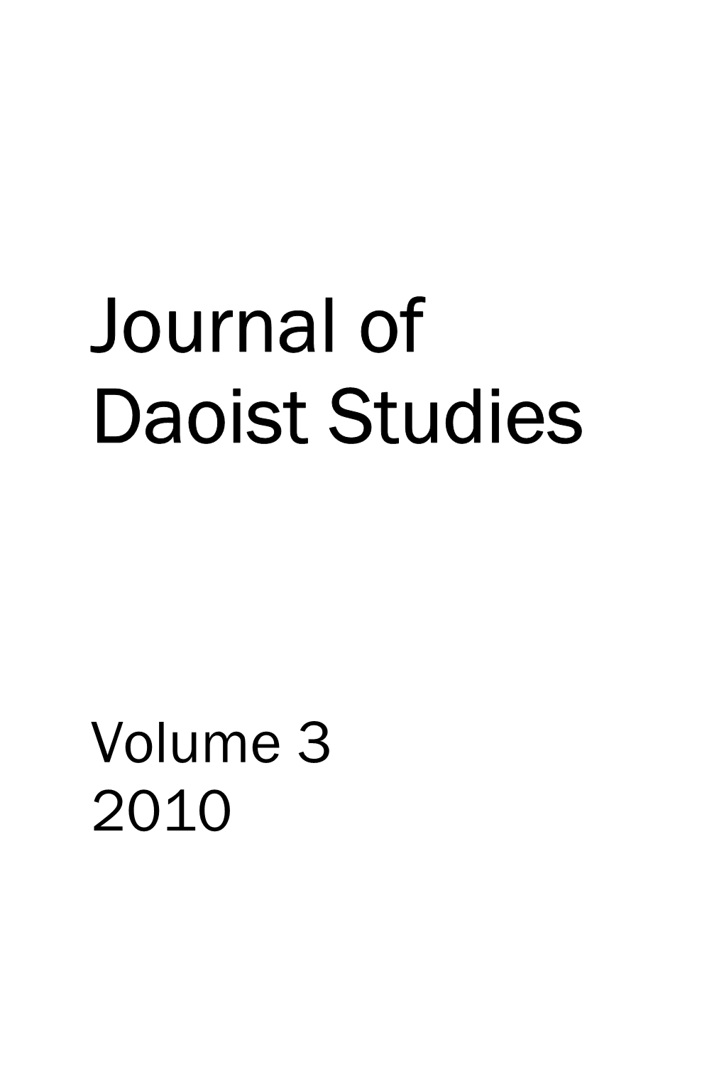 Journal of Daoist Studies