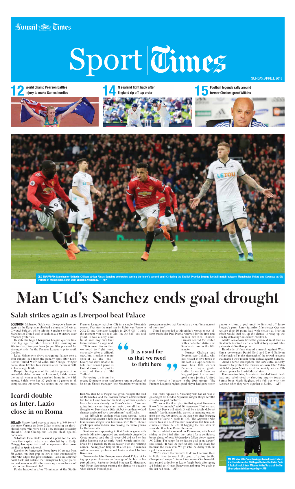 Man Utd's Sanchez Ends Goal Drought