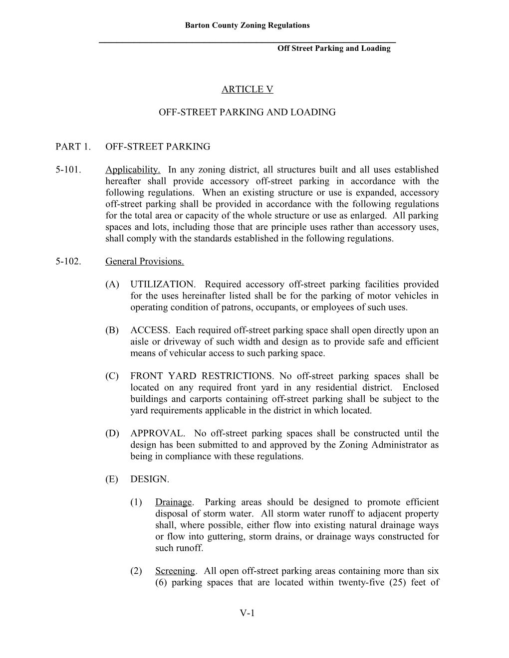 Barton County Zoning Regulations