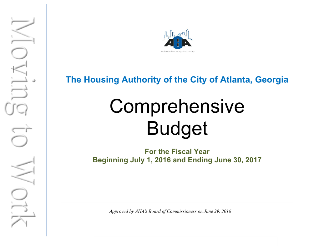 Comprehensive Budget