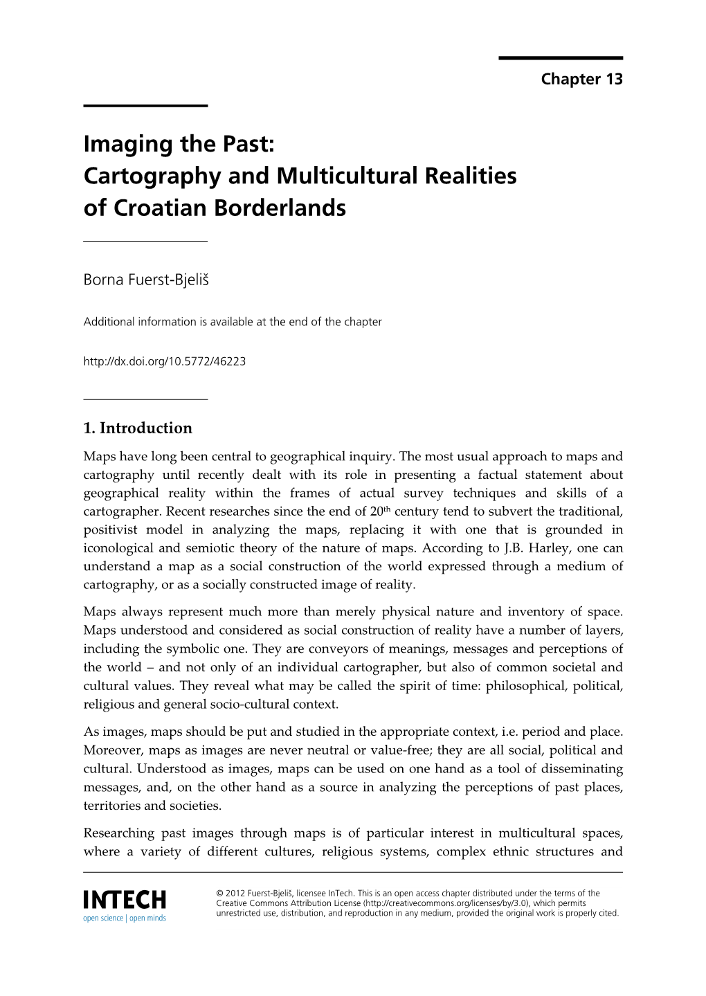 Cartography and Multicultural Realities of Croatian Borderlands