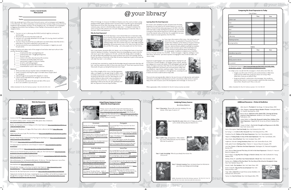 Analyzing Primary Sources Create a Current Events News Journal