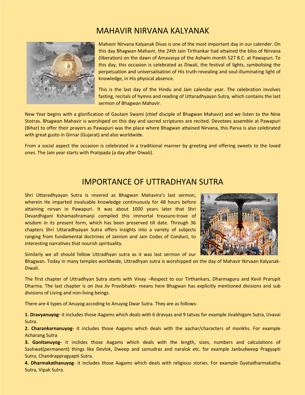 Mahavir Nirvana Kalyanak Importance of Uttradhyan