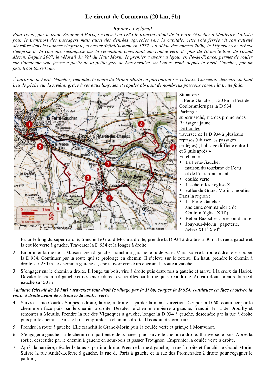 Le Circuit De Cormeaux (20 Km, 5H)