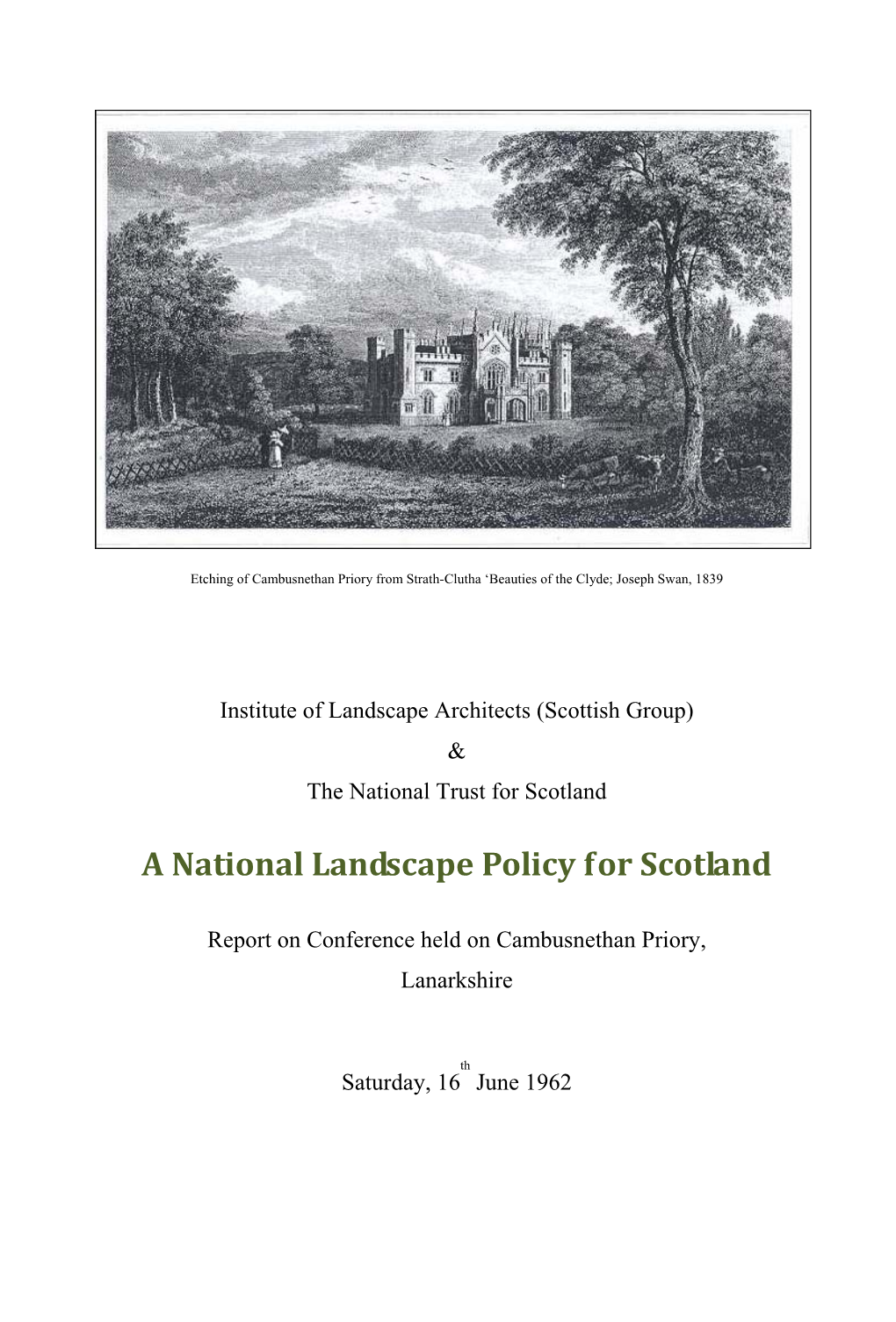 A National Landscape Policy for Scotland