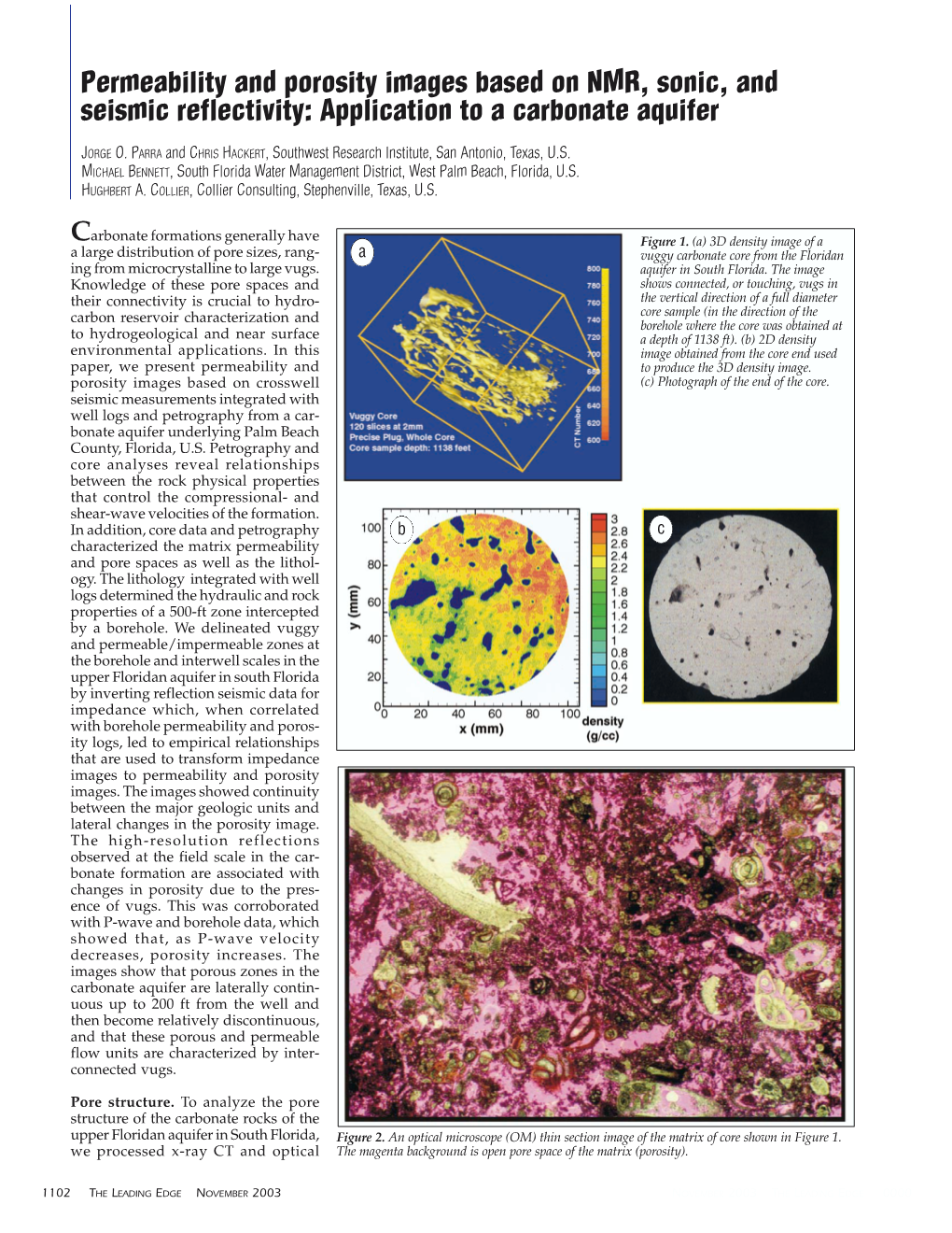 Permeability and Porosity Images Based on NMR, Sonic, and Seismic Reflectivity: Application to a Carbonate Aquifer