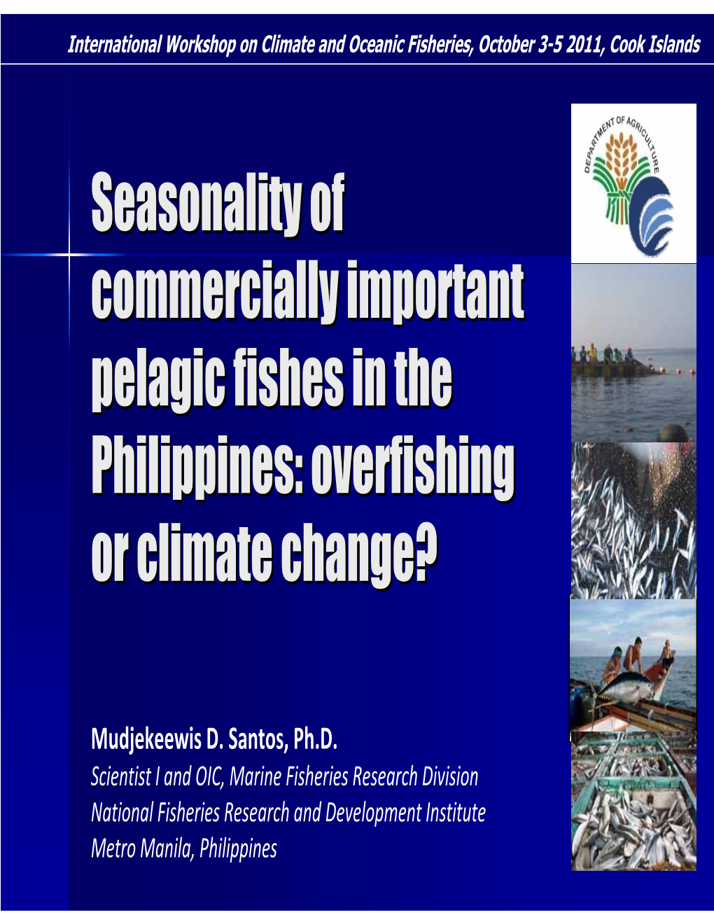 Seasonality of Commercially Important Pelagic Fishes in the Philippines