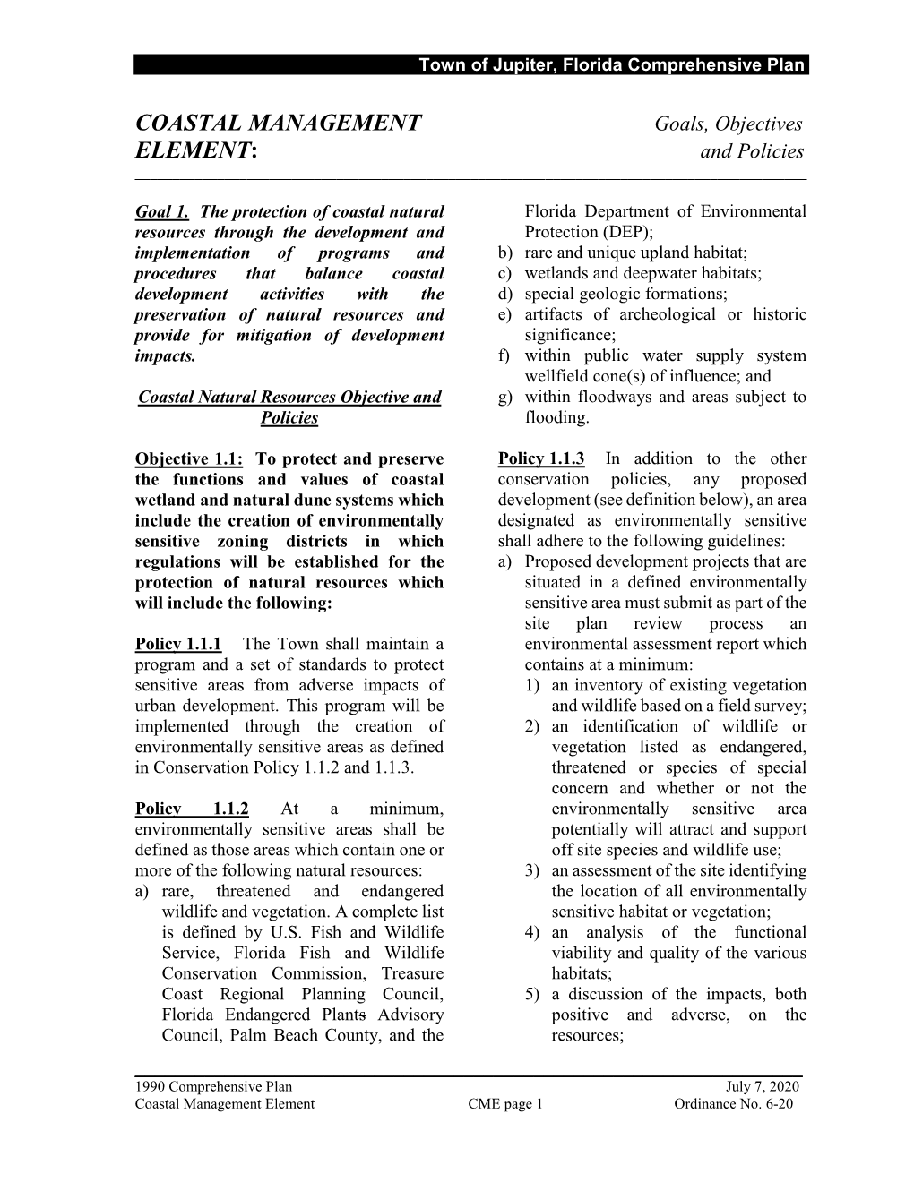 Coastal Management Element