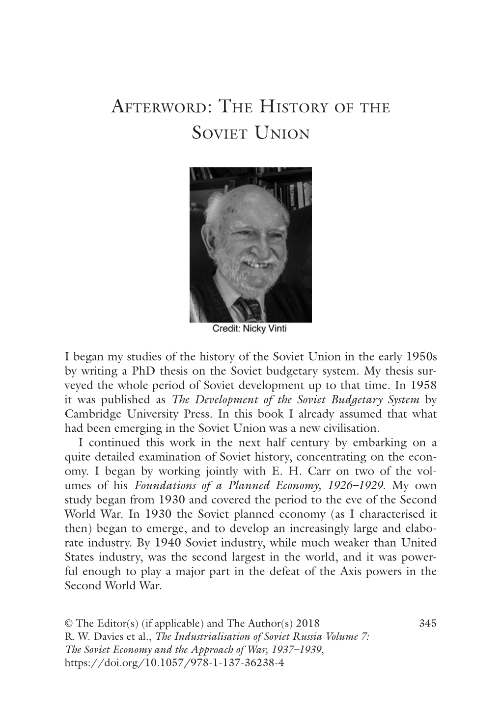 Afterword: the History of the Soviet Union