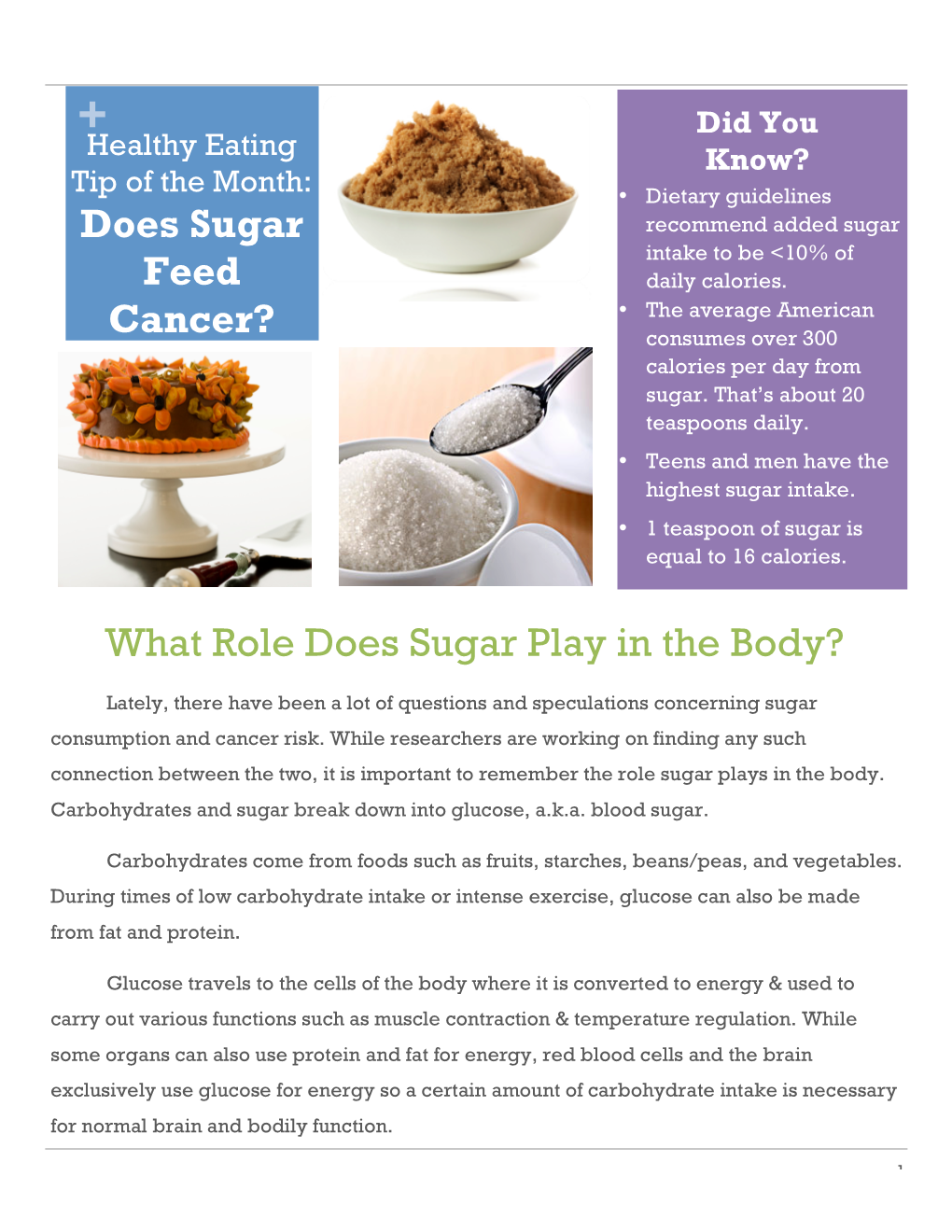 What Role Does Sugar Play in the Body?