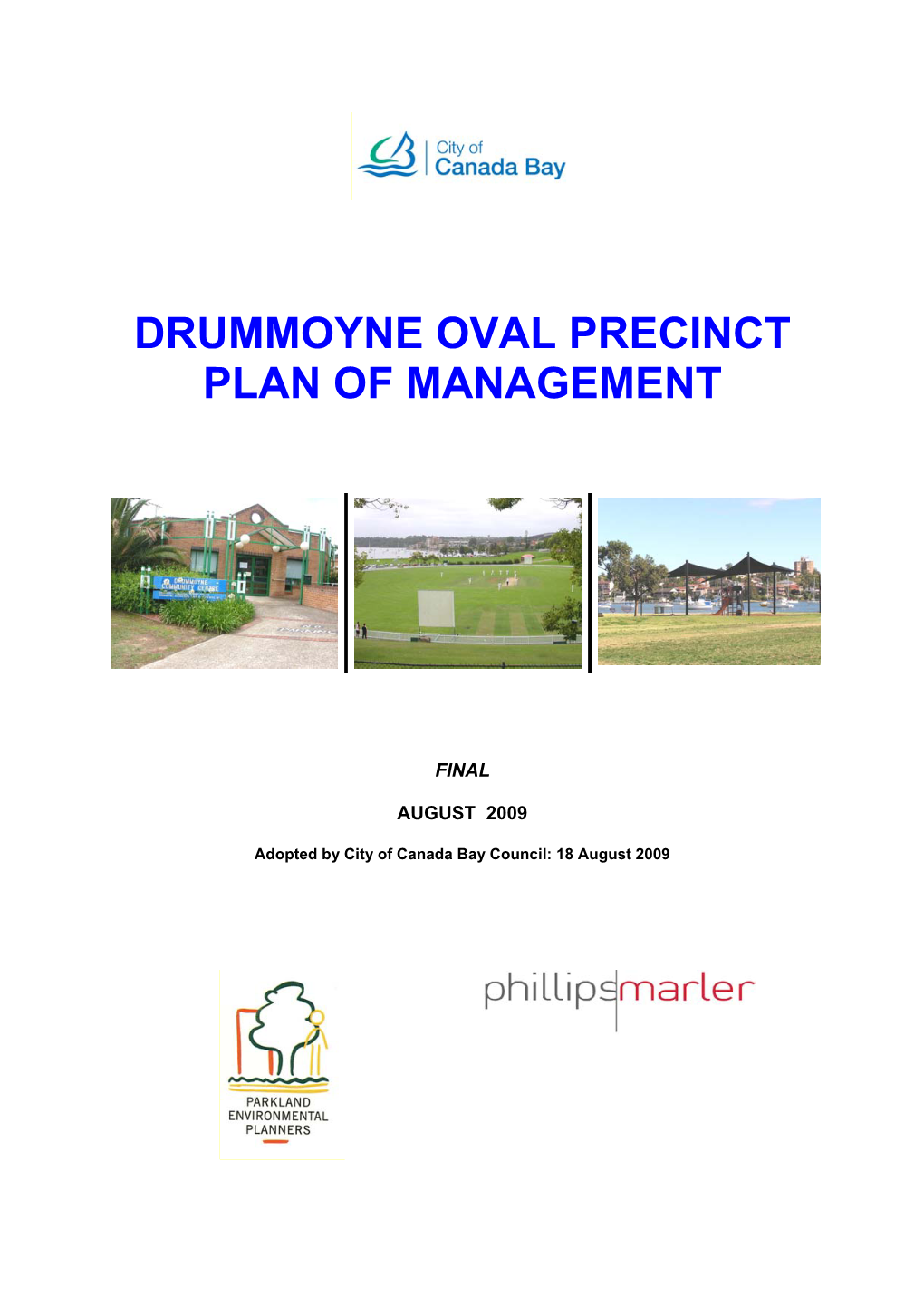 Drummoyne Oval Precinct Plan of Management