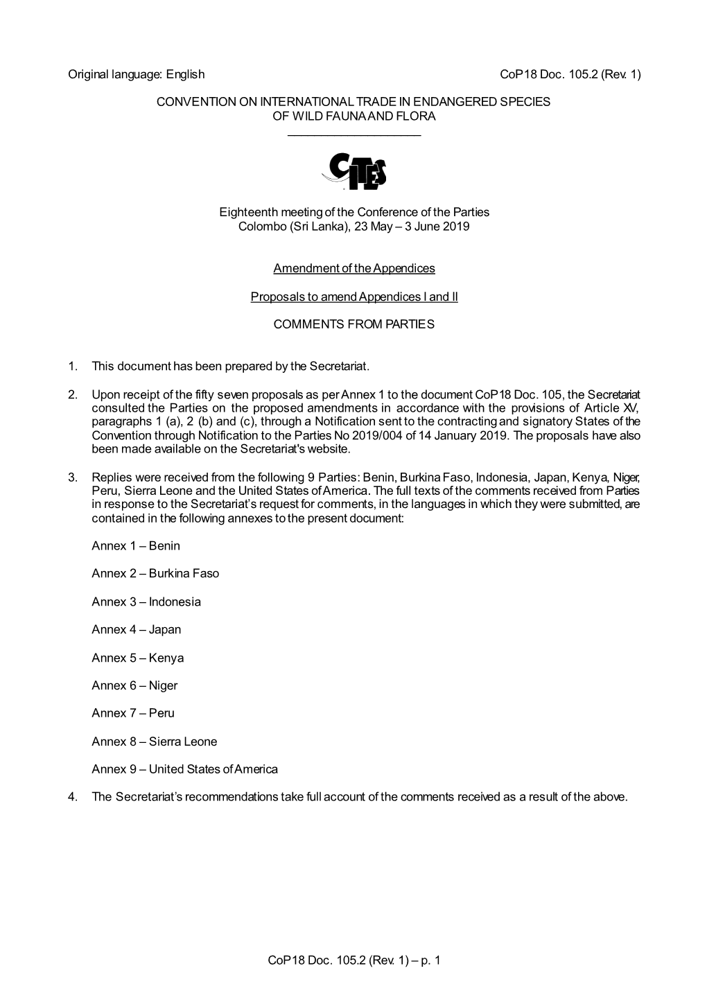 (Cop18 Prop. 49, Brasil). 2) Inclusión En El Apéndicecedrela II Despp