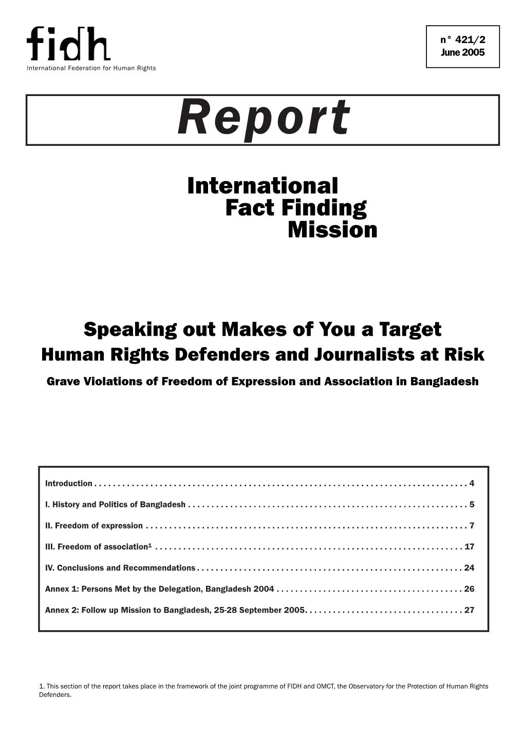 Human Rights Defenders and Journalists at Risk (