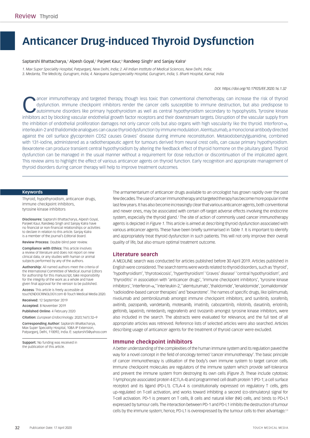 Anticancer Drug-Induced Thyroid Dysfunction