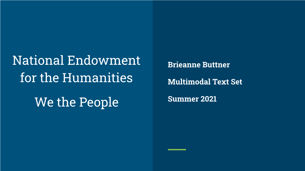 National Endowment for the Humanities We the People