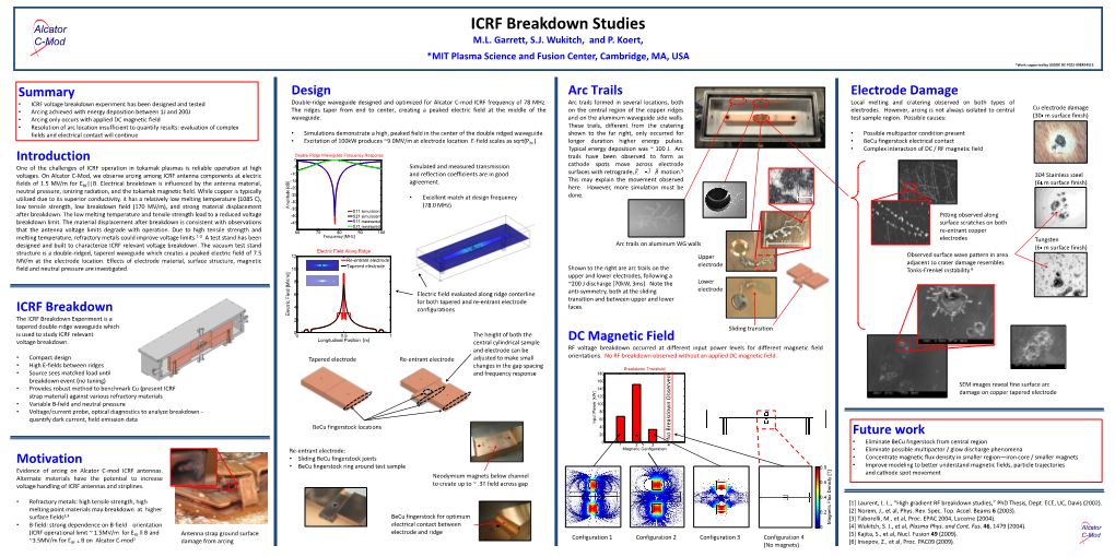 ICRF Breakdown Studies M.L